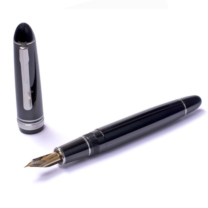 PLATINUM, Fountain Pen - PRESIDENT SILVER TRIM BLACK 8