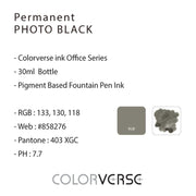COLORVERSE, Ink Bottle - OFFICE Series PERMANENT PHOTO BLACK (30ml) 