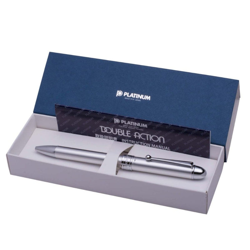 PLATINUM, Multi Function Pen - DOUBLE 3 ACTION Alumite Finish Metal Pen ICE WHITE 4