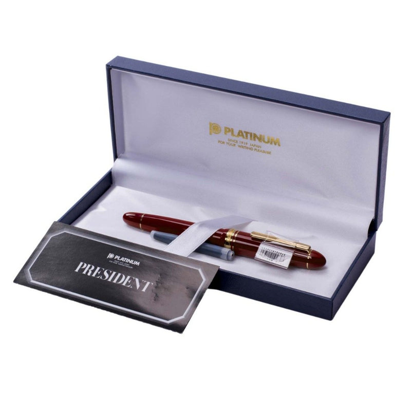 PLATINUM, Fountain Pen - PRESIDENT WINE RED 16