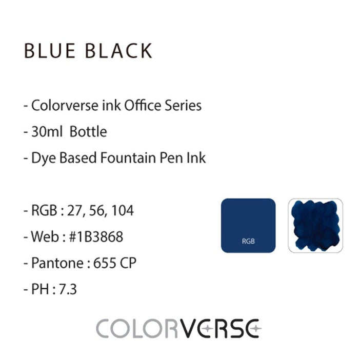 COLORVERSE, Ink Bottle - OFFICE Series BLUE BLACK (30ml) 2