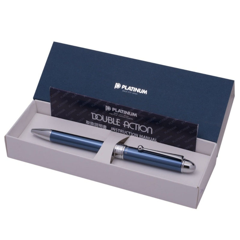 PLATINUM, Multi Function Pen - DOUBLE 3 ACTION Alumite Finish Metal Pen BLUE 4