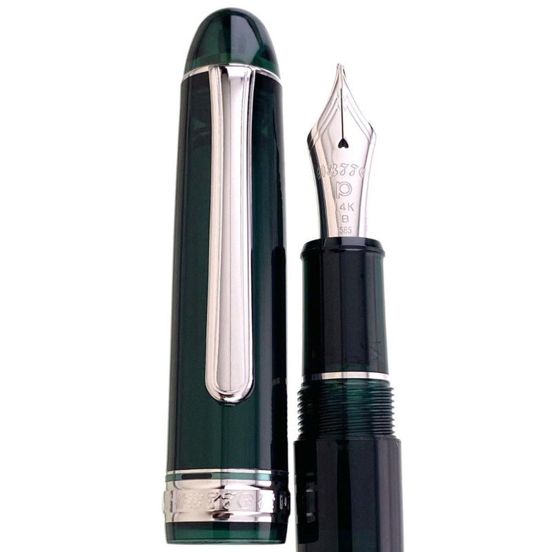 PLATINUM, Fountain Pen - #3776 CENTURY silver trim LAUREL GREEN 3