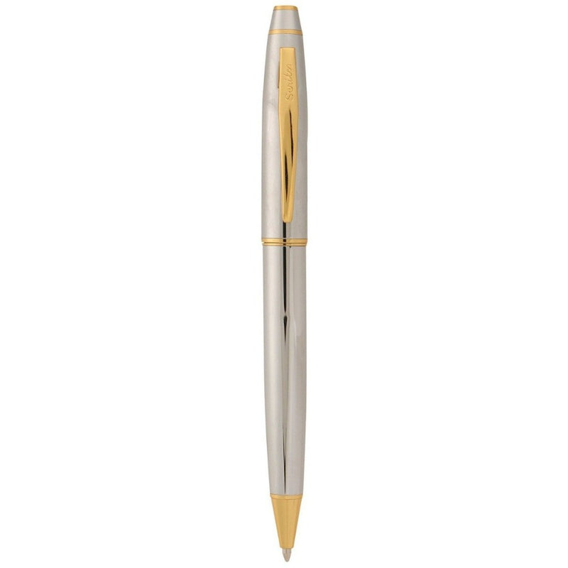 SCRIKSS, Ballpoint Pen + Natural Leather Wallet - NOBLE 35 GOLD CHROME GIFT SET 1