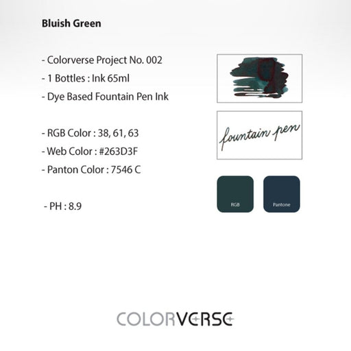 COLORVERSE, Ink Bottle - Project BLUISH GREEN (65ml) 3