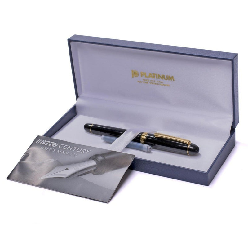 PLATINUM, Fountain Pen - #3776 CENTURY gold trim BLACK in BLACK 5
