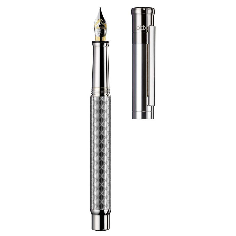 OTTO HUTT, Fountain pen - DESIGN 04 PRINCESS CUT SILVER.