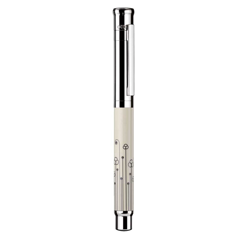 OTTO HUTT, Fountain pen - DESIGN 04 FLOWER PATTERN CREAM 18KT.