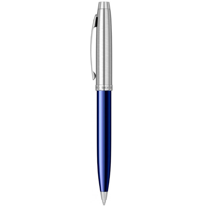 SHEAFFER, Ballpoint Pen - SHEAFFER 100 TRANSLUCENT BLUE & BRUSHED CHROME NT 5