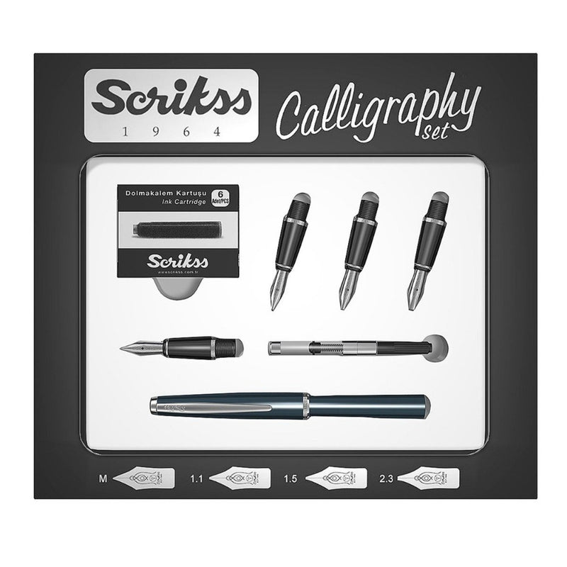 SCRIKSS, Calligraphy Set - NAVY BLUE CT 8
