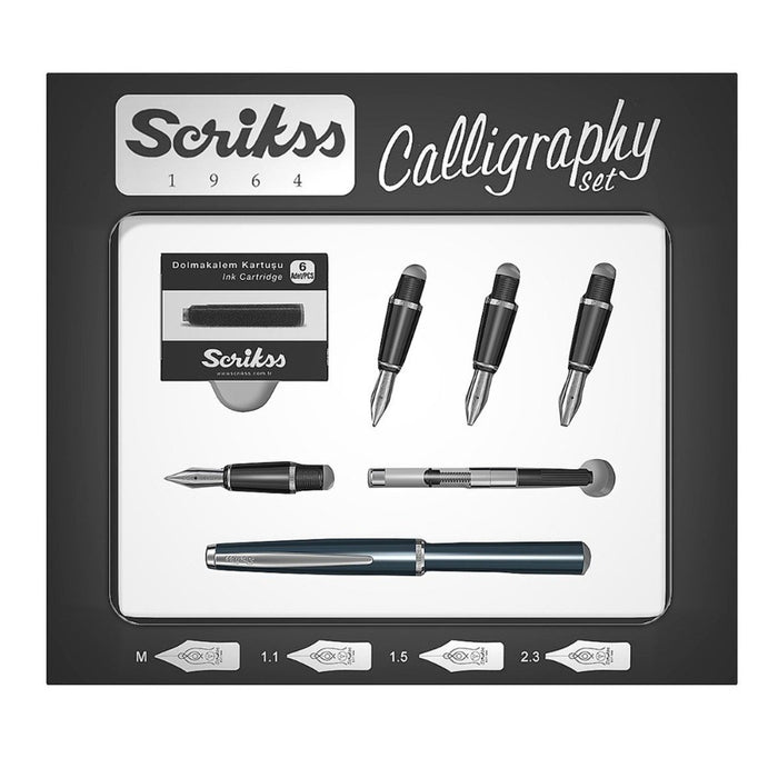 SCRIKSS, Calligraphy Set - NAVY BLUE CT 8