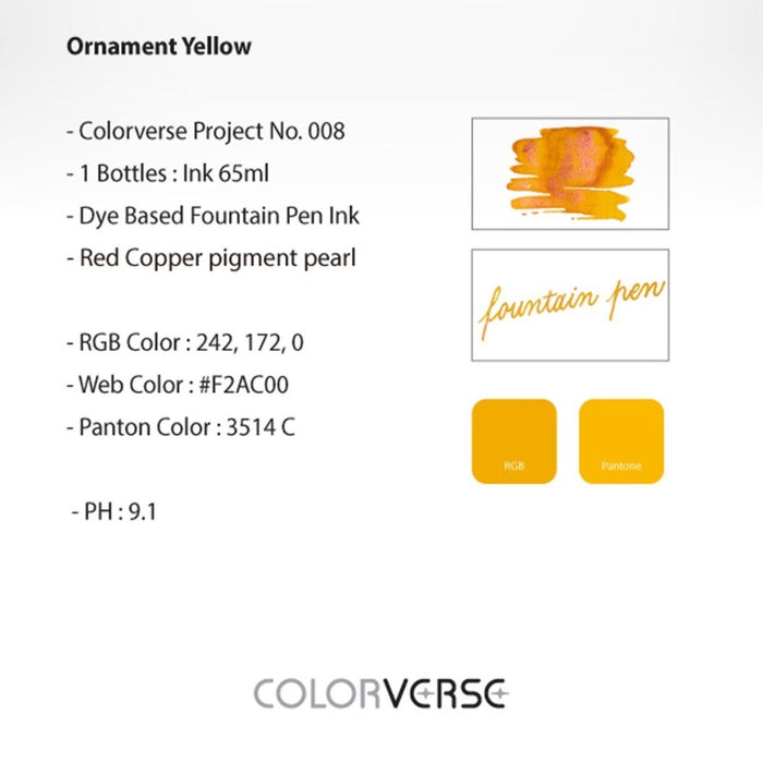 COLORVERSE, Ink Bottle - Project ORNAMENT YELLOW (65ml) 3