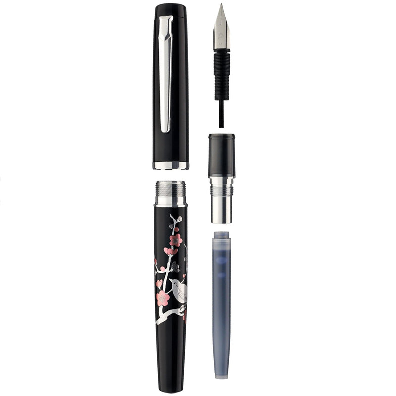 PLATINUM, Fountain Pen - Limited Edition PROCYON Maki-e BRUSH WARBLER ON PLUM TREE.
