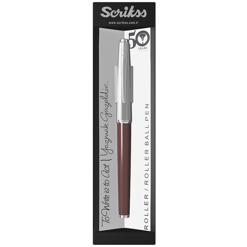 SCRIKSS, Roller Pen - METROPOLIS 78 BURGUNDY CHROME CT.