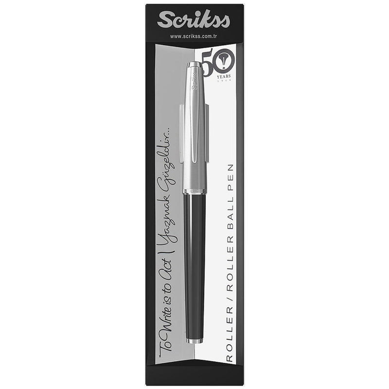 SCRIKSS, Roller Pen - METROPOLIS 78 BLACK CHROME CT.