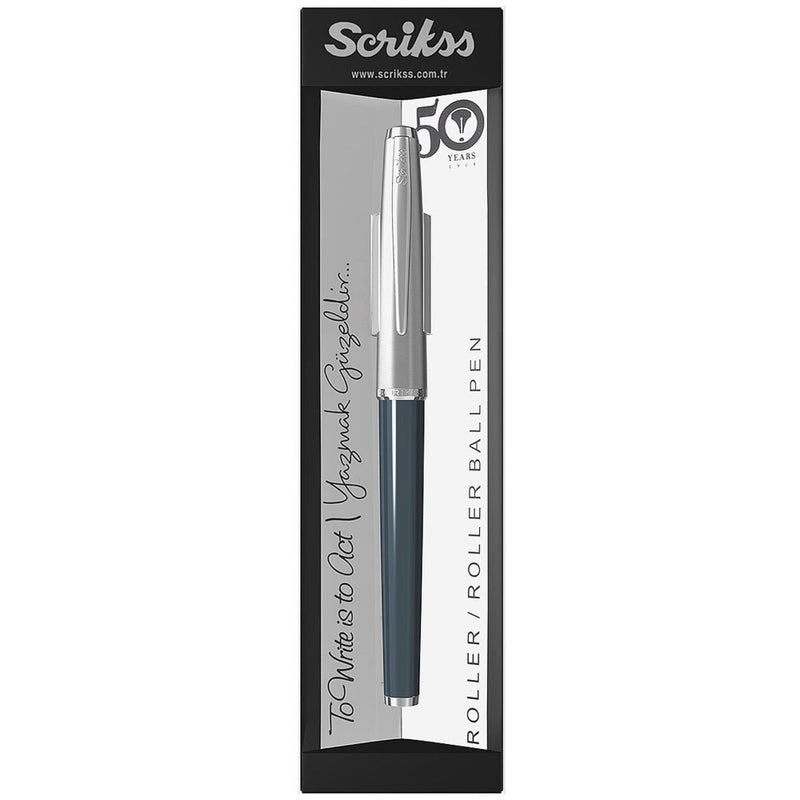 SCRIKSS, Roller Pen - METROPOLIS 78 NAVY BLUE CHROME CT.