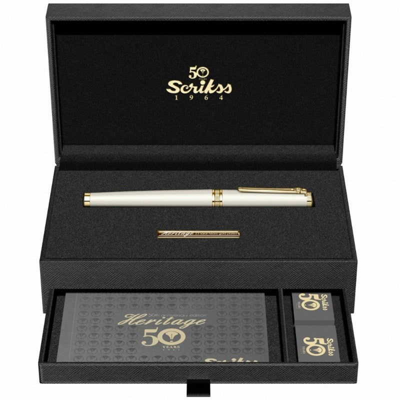 SCRIKSS, Fountain Pen - HERITAGE WHITE PEARL GT 18