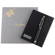 SCRIKSS, Ballpoint Pen + A6 Diary - KNIGHT 88 GOLD MATT BLACK GIFT SET 