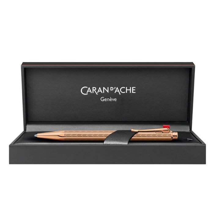 CARAN d'ACHE, Ballpoint Pen - ECRIDOR CHEVRON GILT ROSE. 2