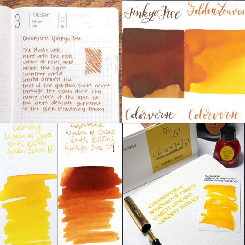 COLORVERSE, Ink 2 Bottles - EARTH EDITION Wisdom of Trees GINKGO TREE & GOLDEN LEAVES (65ml+15ml) 8