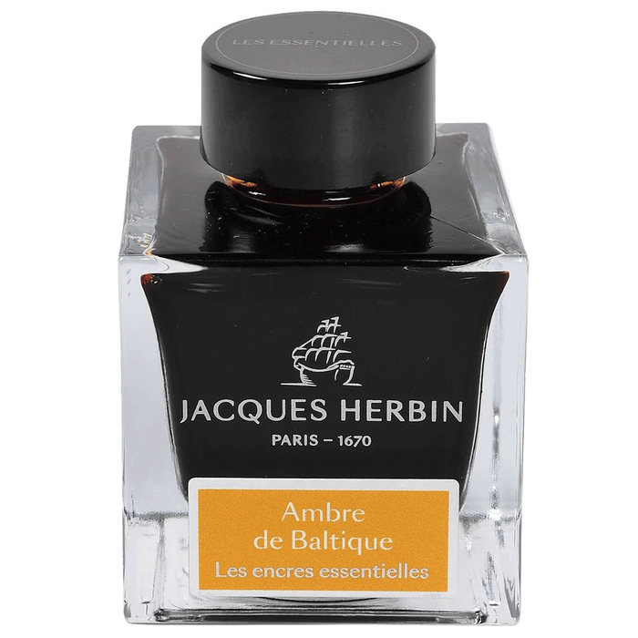 JACQUES HERBIN, Ink Bottle - Les encres Essentielles AMBRE DE BALTIQUE (50mL).