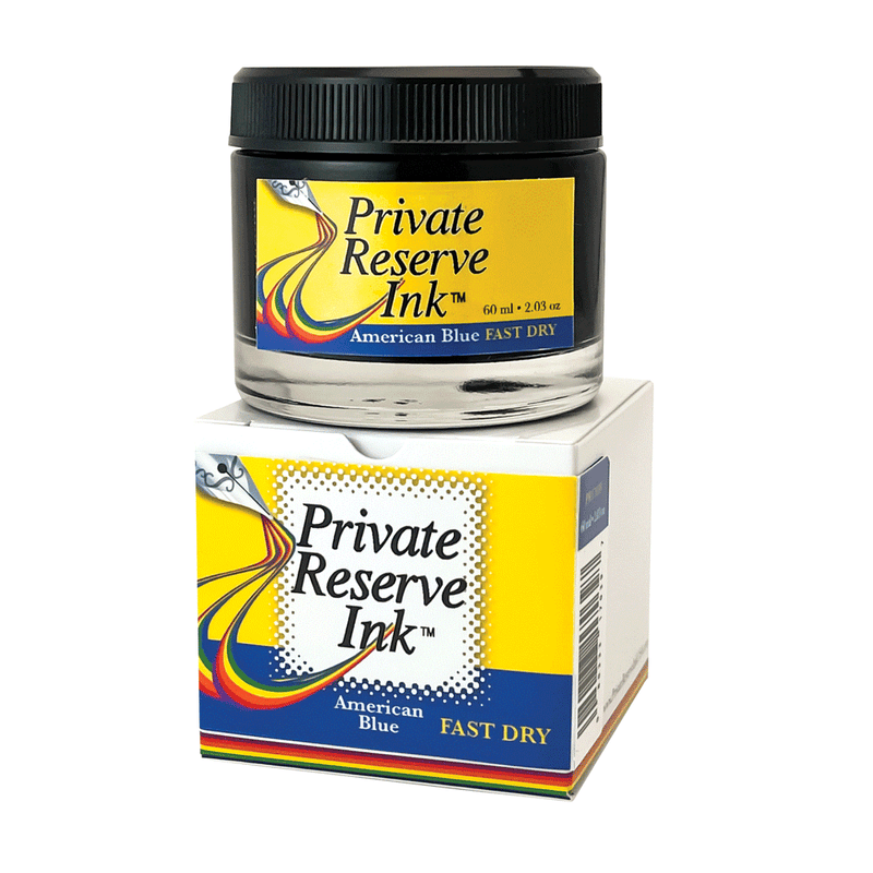 PRIVATE RESERVE, Ink Bottle - FAST DRY Inks AMERICAN BLUE (60mL).