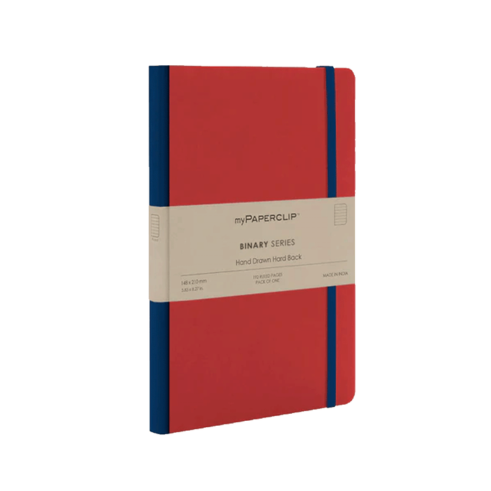 PLATINUM x myPAPERCLIP, Gift Set - Combo F4 BINARY Series NOTEBOOK RED with Blue Spine, PLAISIR RED.