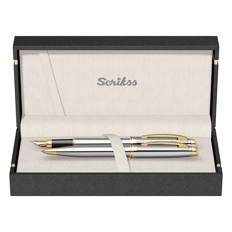 SCRIKSS, Fountain + Ballpoint Pen Set - OSCAR 39 CHROME GT.