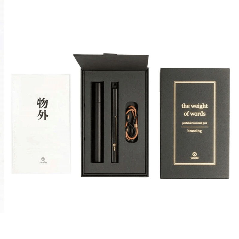 YSTUDIO, Fountain Pen - CLASSIC REVOLVE PORTABLE BRASSING BLACK.