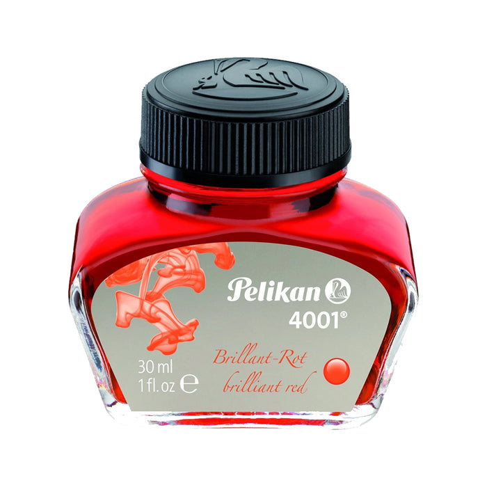 PELIKAN, Ink Bottle - 4001 BRILLIANT RED (30mL).