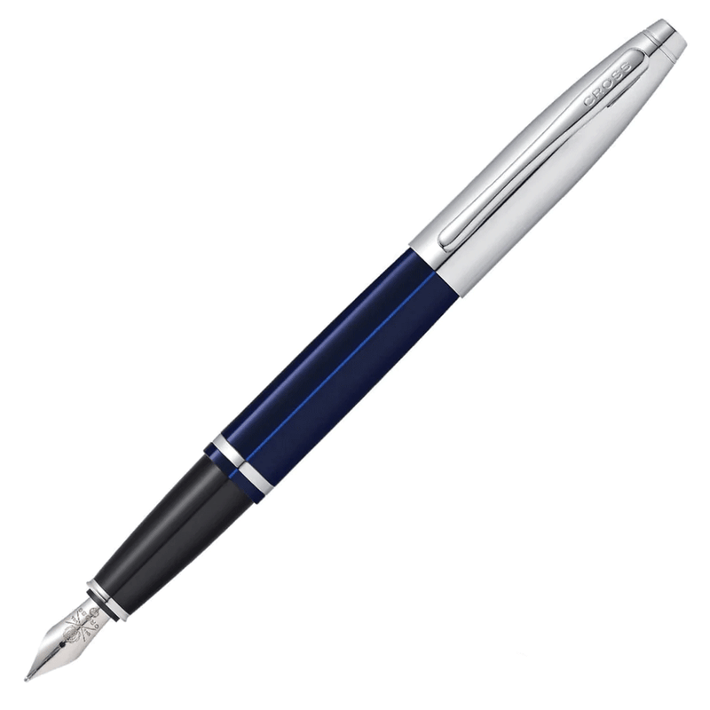 CROSS, Fountain Pen - CALAIS LACQUER BLUE and CHROME CT
