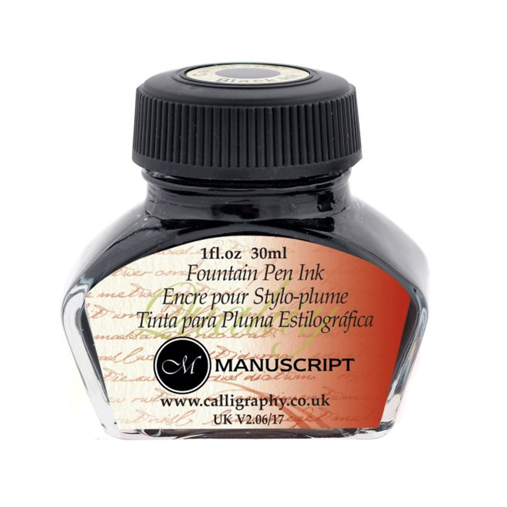 MANUSCRIPT, Ink Bottle - BLACK (30mL). — SWASTIK penn