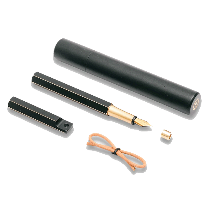 YSTUDIO, Fountain Pen - CLASSIC REVOLVE PORTABLE BRASSING BLACK.