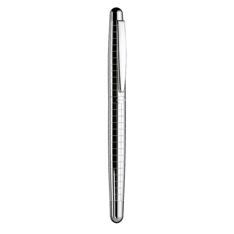 OTTO HUTT, Fountain Pen - DESIGN 02 RECTANGULAR PATTERN SILVER.