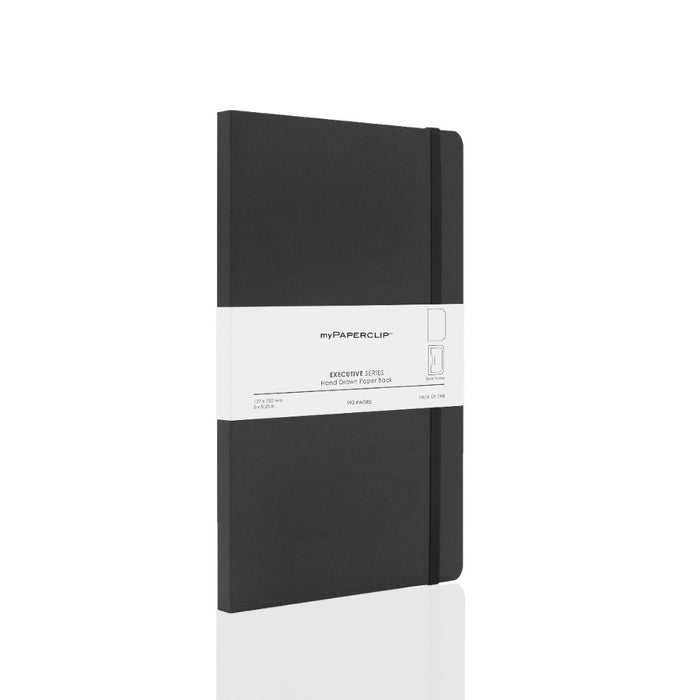 myPAPERCLIP, NoteBook - EXECUTIVE Series Medium 192 Pages BLACK 