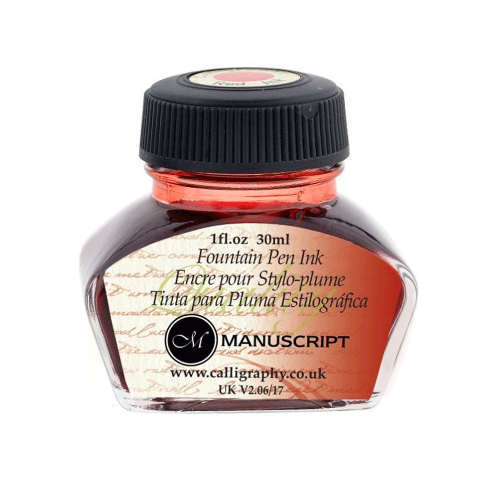 MANUSCRIPT, Ink Bottle - RED (30mL). — SWASTIK penn
