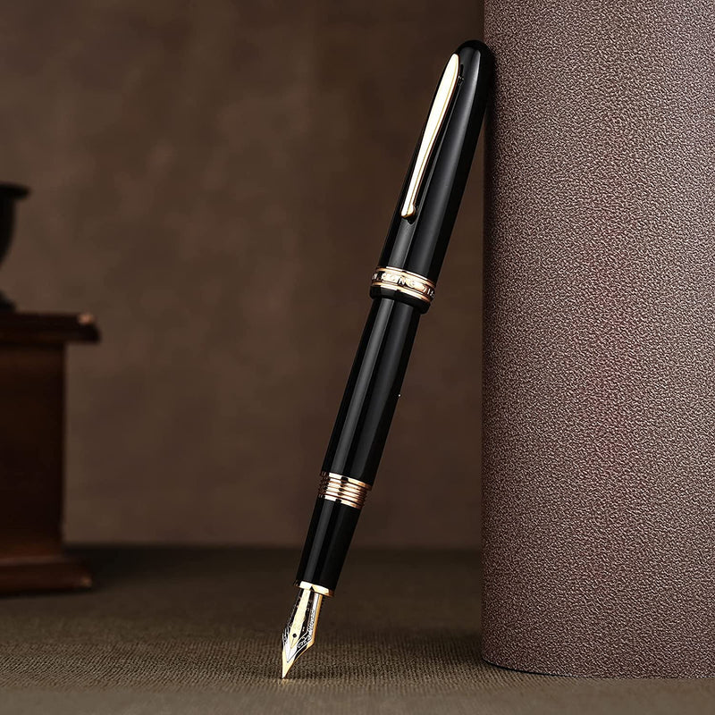 HONGDIAN 1841 Black Fountain Pen with Posted Cap
