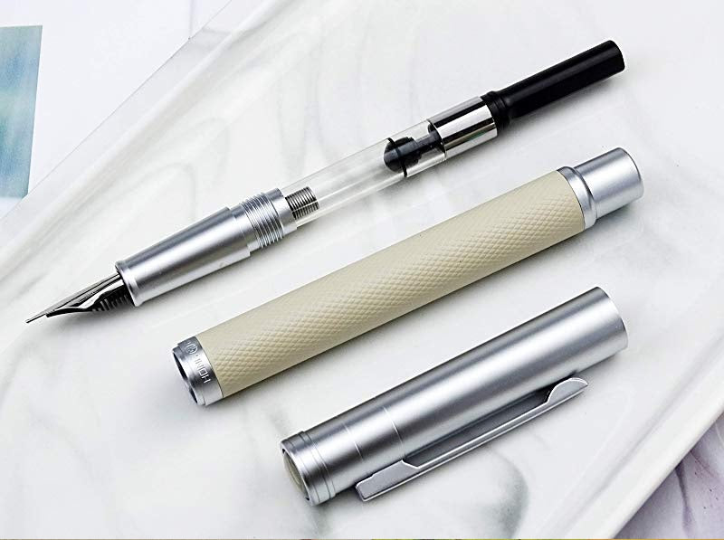 HONGDIAN 1850 WHITE Fountain Pen Barrel , Cap and Nib with Converter 