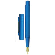 HONGDIAN 1851 LIGHT BLUE Fountain Pen with Open Cap Display and Cap Beside Pen

