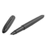 HONGDIAN 321 Black Fountain Pen with Open Cap Display and Cap Beside Pen
