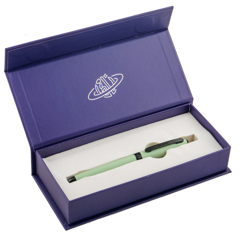 HONGDIAN 321 Light Green Fountain Pen Displayed in Open Gift Box
