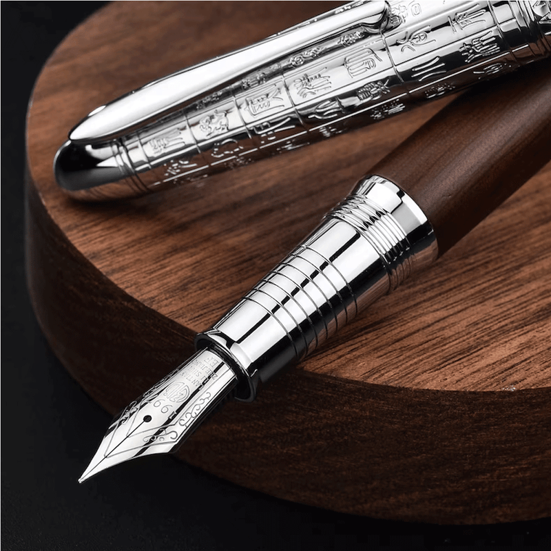 HONGDIAN 6016 BROWN Fountain Pen Close Nib and Cap Display 