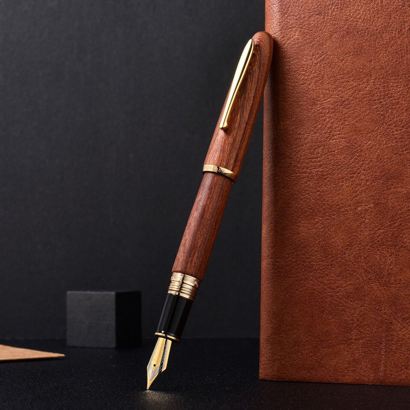 HONGDIAN 660  WOOD BROWN Fountain Pen with Posted Cap
