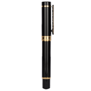 HONGDIAN 8037 Black Fountain Pen With Closed Cap Angled View
