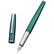 HONGDIAN 920 GREEN Fountain Pen with Open Cap Display and Cap Beside Pen
