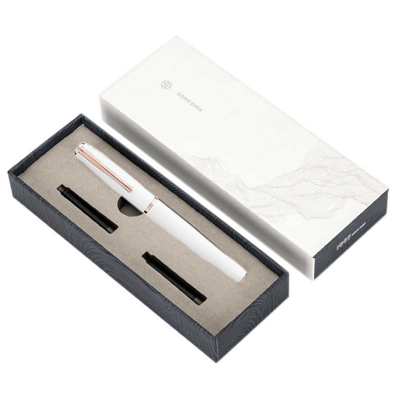 HONGDIAN 920 WHITE Fountain Pen and Ink Cartridge Presentation Gift Box
