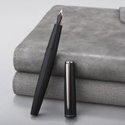 HONGDIAN A3 BLACK Fountain Pen with Open Cap Display and Cap Beside Pen
