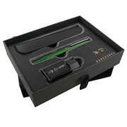 HONGDIAN A3 Taoyuan Wonderland Series GREEN Fountain Pen Displayed in Open Gift Box with Diffrent Angle 