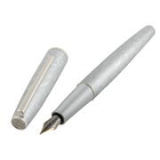 HONGDIAN A3 Taoyuan Wonderland Series SILVER Fountain Pen with Open Cap Display and Cap Beside Pen
