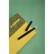 HONGDIAN H2 Black Fountain Pen with Open Cap Display and Cap Beside Pen